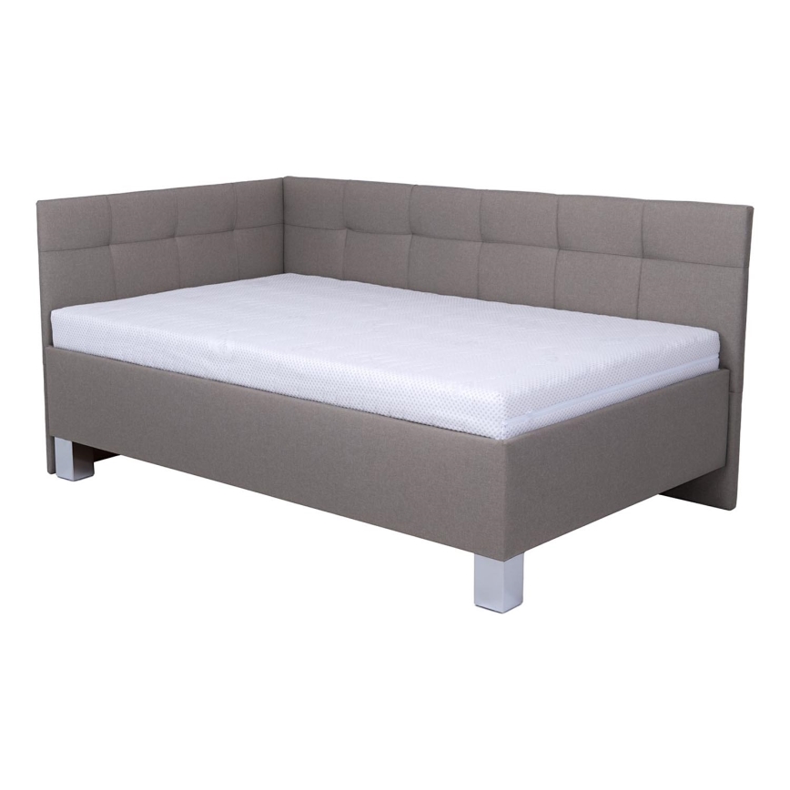 Tapecirani krevet s madracem i skladišnim prostorom MARIA PETITE 120x200 cm taupe