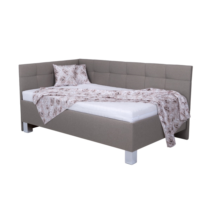 Tapecirani krevet s madracem i skladišnim prostorom MARIA PETITE 120x200 cm taupe