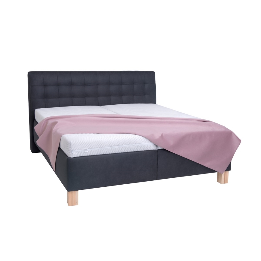 Tapecirani krevet s madracem i skladišnim prostorom VIOLET 160x200 cm antracit