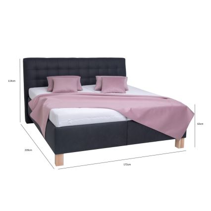 Tapecirani krevet s madracem i skladišnim prostorom VIOLET 160x200 cm antracit