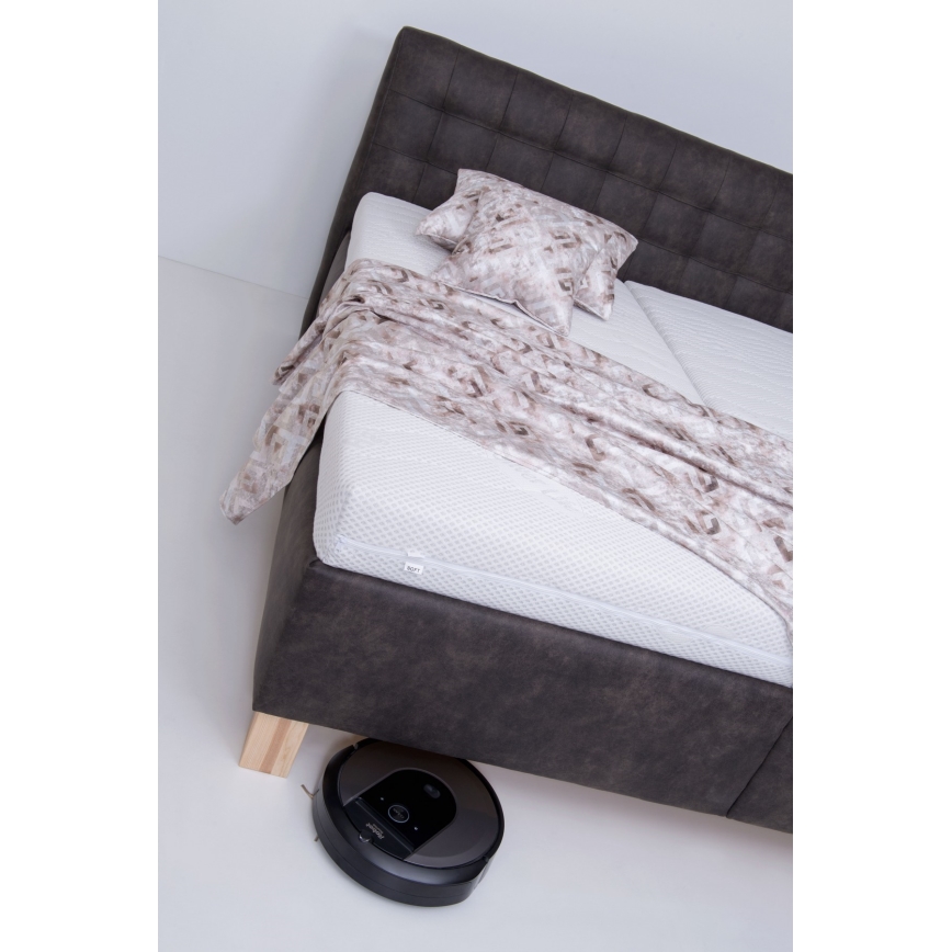 Tapecirani krevet s madracem i spremištem VIOLET 180x200 cm tamnosivi