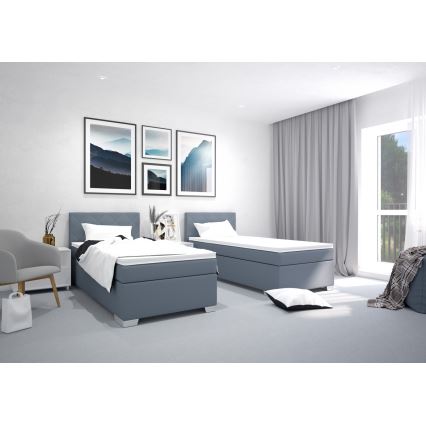 Tapecirani krevet s madracem IDA 90x200 cm plava