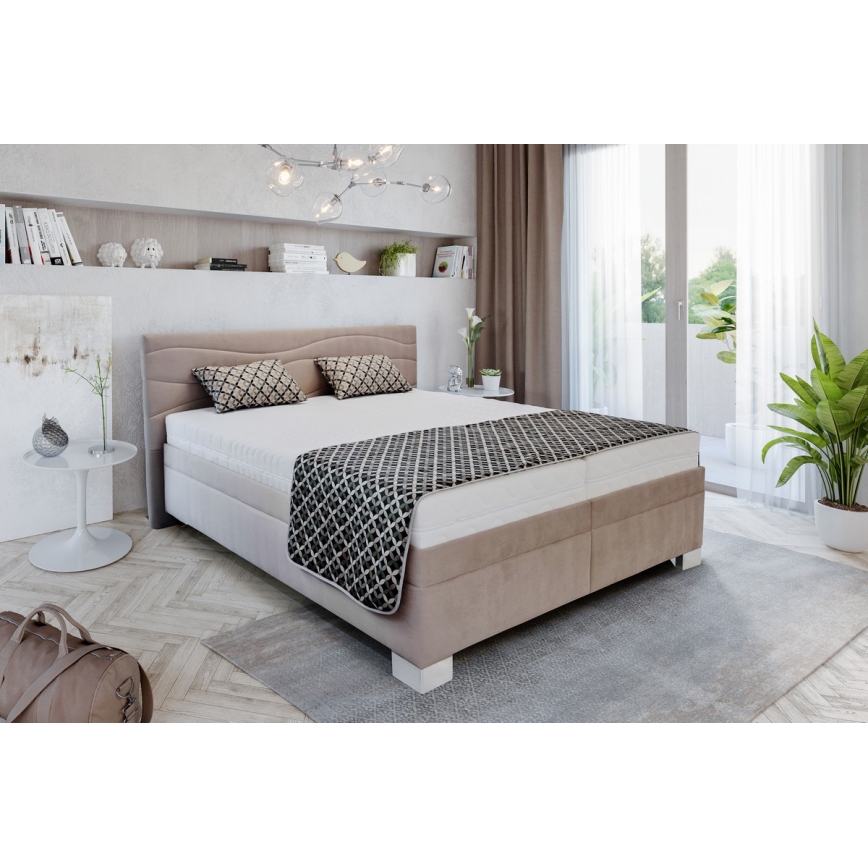 Tapecirani krevet s madracem WINDSOR 180x200 cm bež