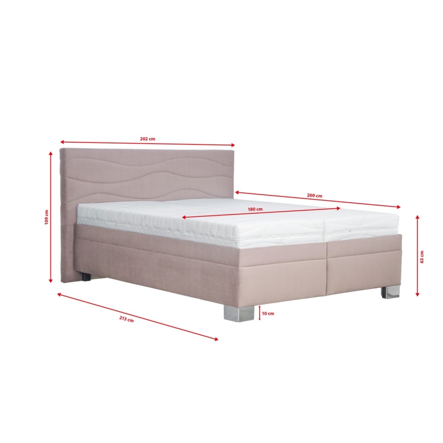 Tapecirani krevet s madracem WINDSOR 180x200 cm bež