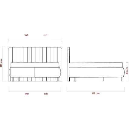 Tapecirani krevet s madracima i prostorom za pohranu ALEXA 140x200 cm bež