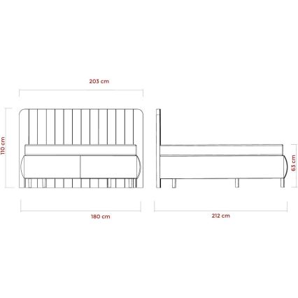Tapecirani krevet s madracima i prostorom za pohranu ALEXA 180x200 cm bež
