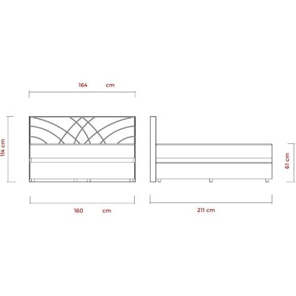 Tapecirani krevet s madracima i prostorom za pohranu GINA 160x200 cm bež