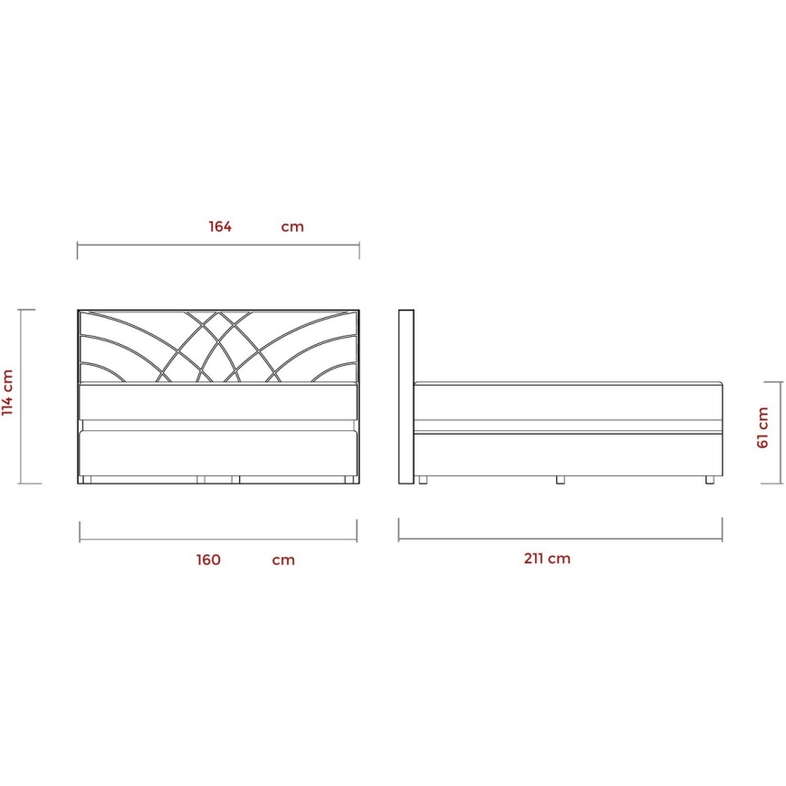 Tapecirani krevet s madracima i prostorom za pohranu GINA 160x200 cm bež