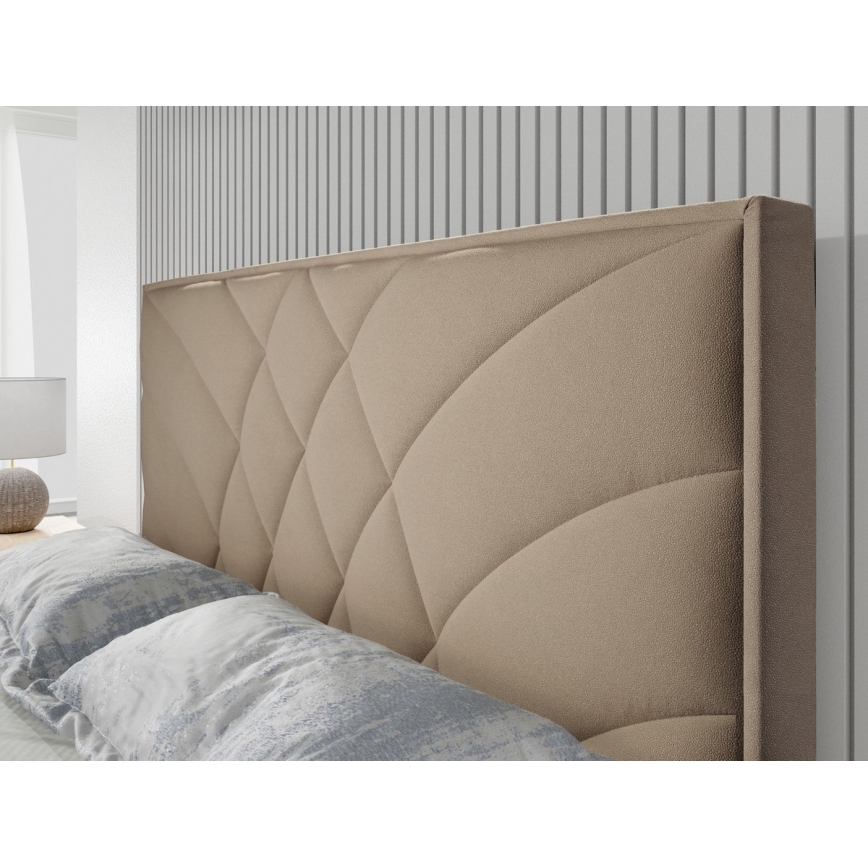 Tapecirani krevet s madracima i prostorom za pohranu GINA 180x200 cm bež