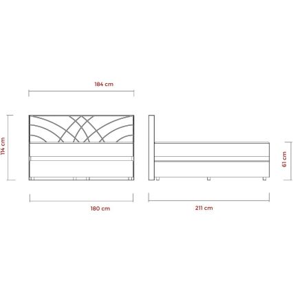 Tapecirani krevet s madracima i prostorom za pohranu GINA 180x200 cm bež