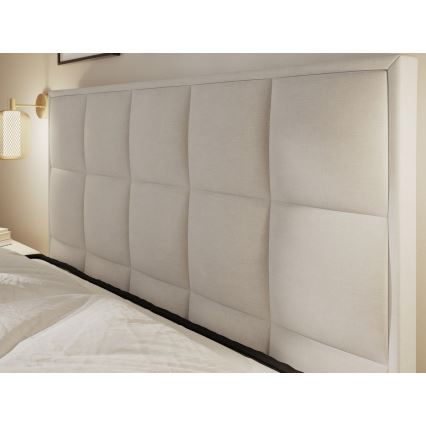Tapecirani krevet s madracima i prostorom za pohranu GRACE 140x200 cm bež
