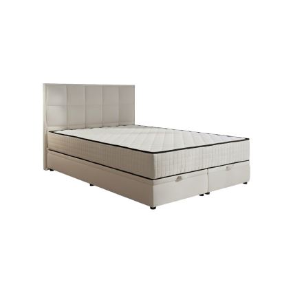 Tapecirani krevet s madracima i prostorom za pohranu GRACE 160x200 cm u bež boji