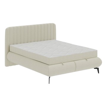 Tapecirani krevet s madracima i spremišnim prostorom ALEXA 140x200 cm bež