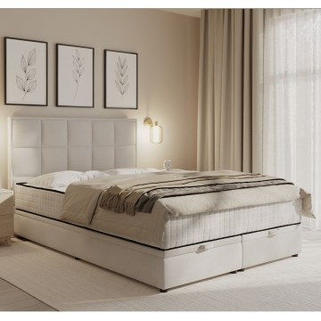 Tapecirani krevet s madracima i spremištem GRACE 180x200 cm bež