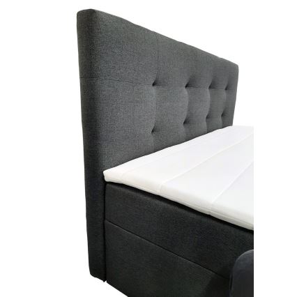 Tapecirani krevet s madracima i topperom s prostorom za pohranu EMBER 160x200 cm antracit