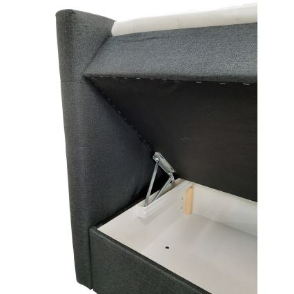 Tapecirani krevet s madracima i topperom s prostorom za pohranu EMBER 160x200 cm antracit