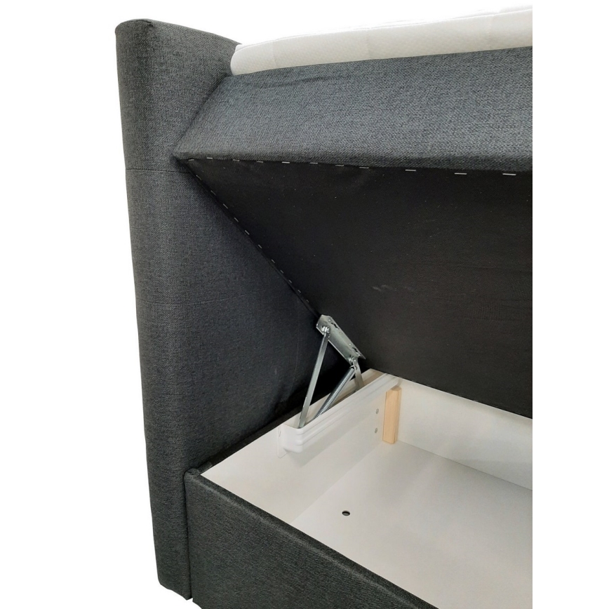 Tapecirani krevet s madracima i topperom s prostorom za pohranu EMBER 160x200 cm antracit