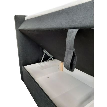 Tapecirani krevet s madracima i topperom s prostorom za pohranu EMBER 180x200 cm antracit
