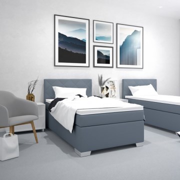 Tapecirani krevet s madracom IDA 90x200 cm, plave boje