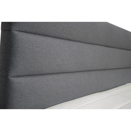 Tapecirani krevet s prostorom za pohranu i madracima s topperem NEW BOLERO 160x200 cm siva