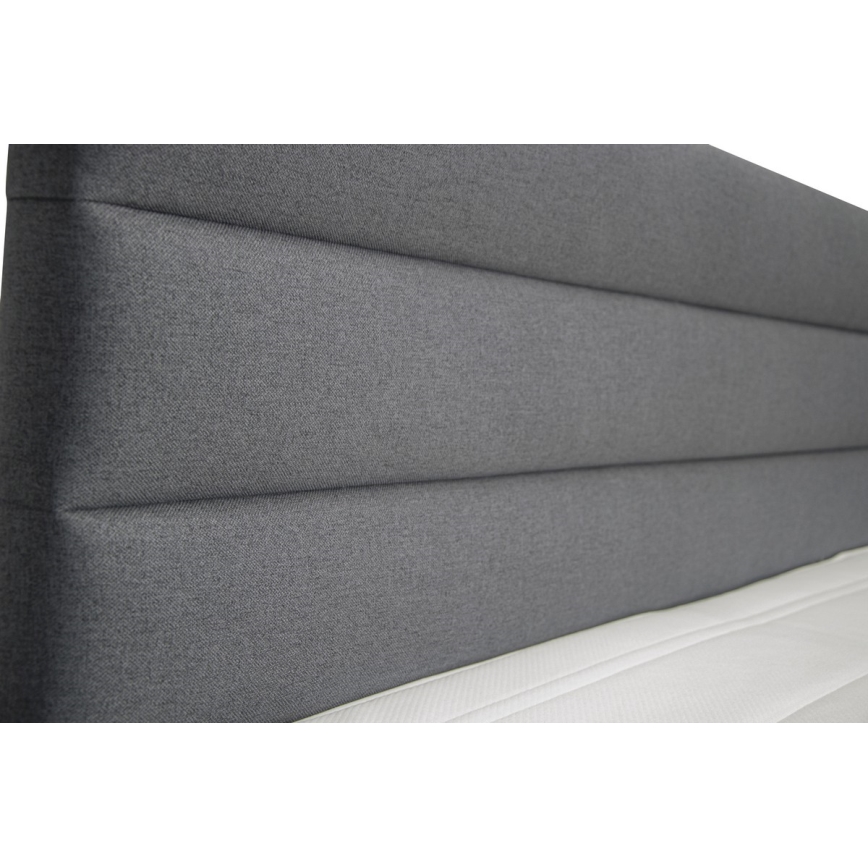 Tapecirani krevet s prostorom za pohranu i madracima s topperem NEW BOLERO 160x200 cm siva