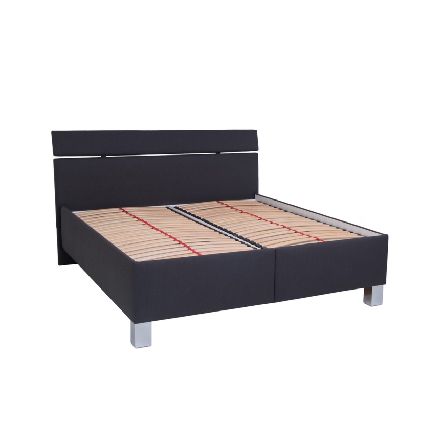 Tapecirani krevet s prostorom za odlaganje bez madraca ALIS 160x200 cm antracit