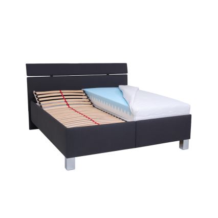 Tapecirani krevet s prostorom za odlaganje bez madraca ALIS 160x200 cm antracit
