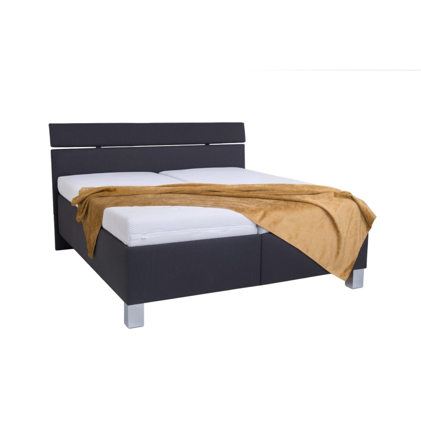 Tapecirani krevet s prostorom za odlaganje bez madraca ALIS 160x200 cm antracit