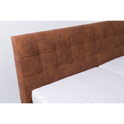 Tapecirani krevet s prostorom za pohranu bez madraca VIOLET 160x200 cm boja konjaka smeđa