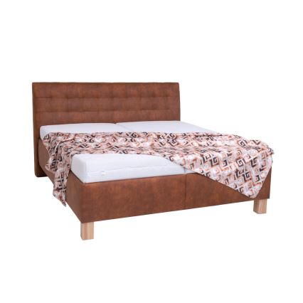 Tapecirani krevet s prostorom za pohranu bez madraca VIOLET 160x200 cm boja konjaka smeđa