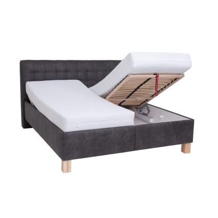 Tapecirani krevet s prostorom za pohranu bez madraca VIOLET 160x200 cm tamno siva