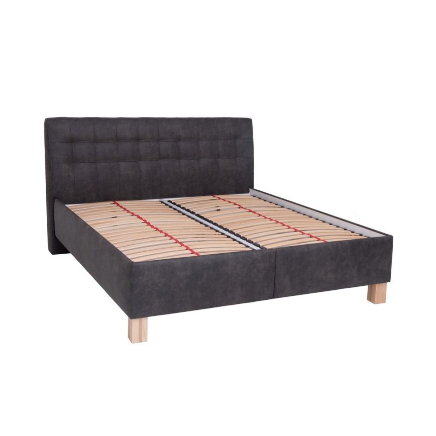 Tapecirani krevet s prostorom za pohranu bez madraca VIOLET 160x200 cm tamno siva