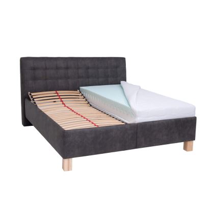 Tapecirani krevet s prostorom za pohranu bez madraca VIOLET 160x200 cm tamno siva