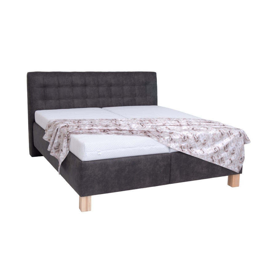 Tapecirani krevet s prostorom za pohranu bez madraca VIOLET 160x200 cm tamno siva