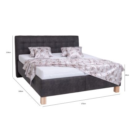 Tapecirani krevet s prostorom za pohranu bez madraca VIOLET 160x200 cm tamno siva