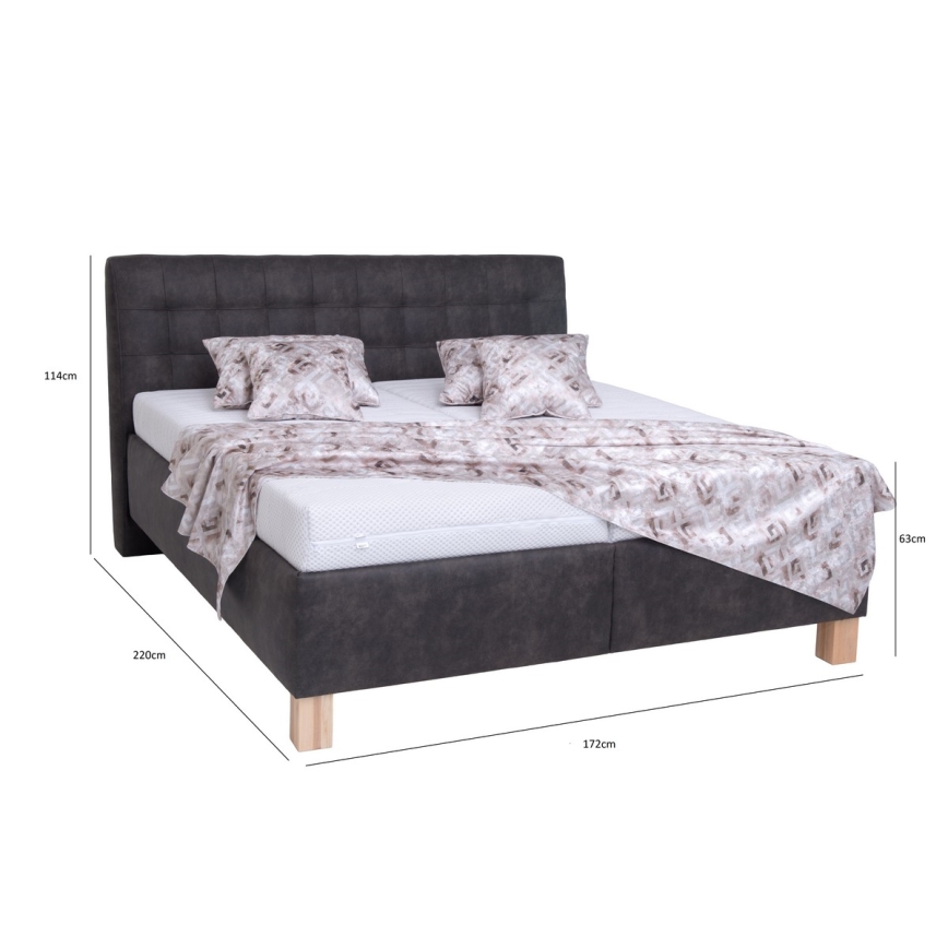 Tapecirani krevet s prostorom za pohranu bez madraca VIOLET 160x200 cm tamno siva