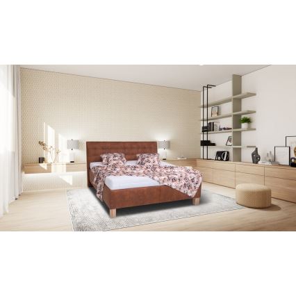 Tapecirani krevet s prostorom za pohranu bez madraca VIOLET 180x200 cm boja konjaka smeđa