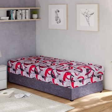 Tapecirani krevet s prostorom za pohranu ESTEL 90x200 cm siva