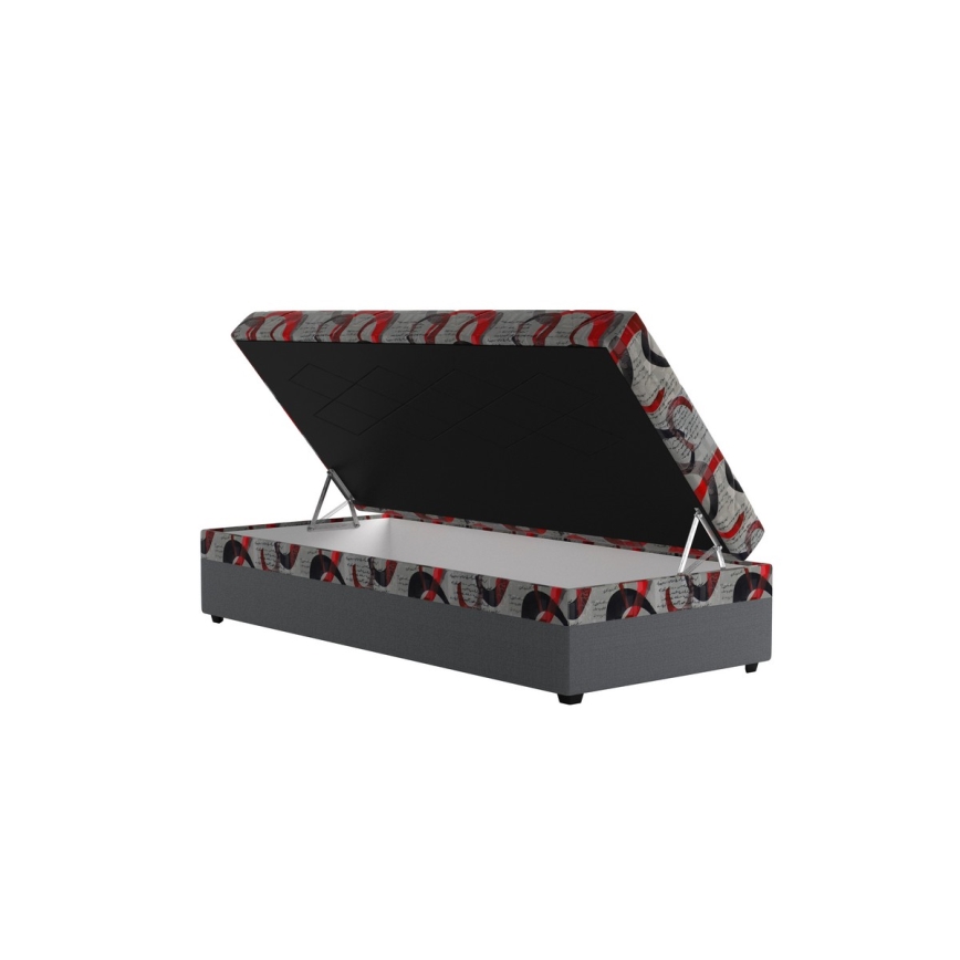Tapecirani krevet s prostorom za pohranu ESTEL 90x200 cm siva