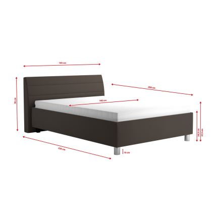 Tapecirani krevet s prostorom za pohranu i madracem DALMA 140x200 cm siva/smeđa