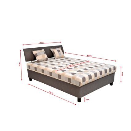Tapecirani krevet s prostorom za pohranu i madracem GEORGE 140x200 cm smeđa