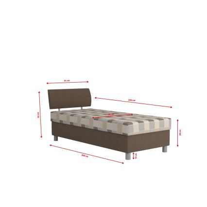 Tapecirani krevet s prostorom za pohranu i madracem GEORGE 90x200 cm smeđa