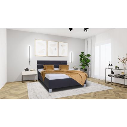 Tapecirani krevet sa skladišnim prostorom bez madraca ALIS 180x200 cm antracit
