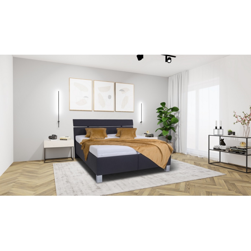 Tapecirani krevet sa skladišnim prostorom bez madraca ALIS 180x200 cm antracit