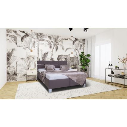Tapecirani krevet sa skladišnim prostorom bez madraca ALIS 180x200 cm smeđa