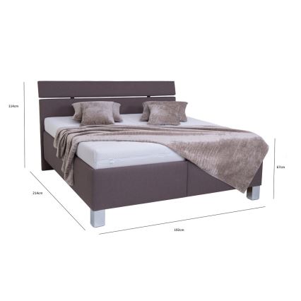 Tapecirani krevet sa skladišnim prostorom bez madraca ALIS 180x200 cm smeđa