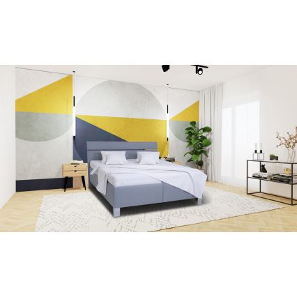 Tapecirani krevet sa skladišnim prostorom bez madraca ALIS 180x200 cm svijetlosiva