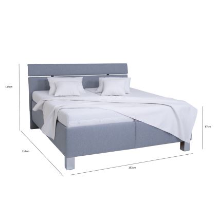 Tapecirani krevet sa skladišnim prostorom bez madraca ALIS 180x200 cm svijetlosiva