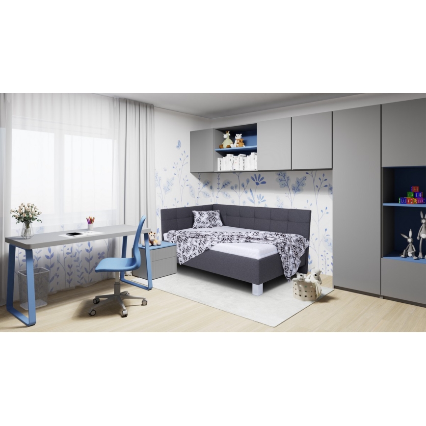 Tapecirani krevet sa skladišnim prostorom bez madraca MARIA PETITE 120x200 cm siva