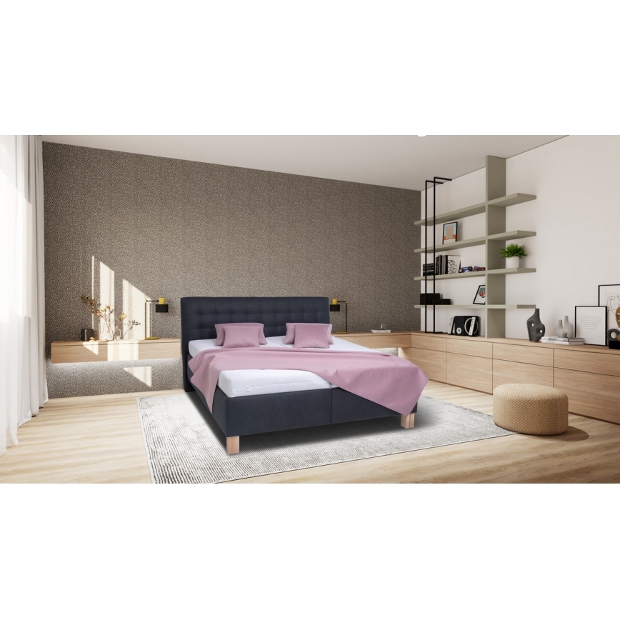 Tapecirani krevet sa skladišnim prostorom bez madraca VIOLET 160x200 cm antracit